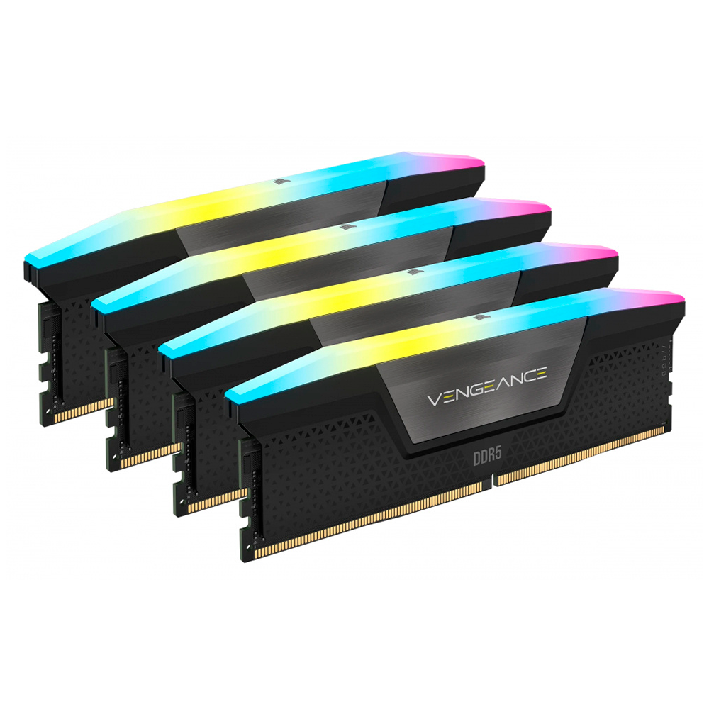 Kit Memoria RAM Corsair Vengeance RGB DDR5 / 6000MHz / 96GB (4x24GB) / CL30 / XMP / CMH96GX5M4B6000C30