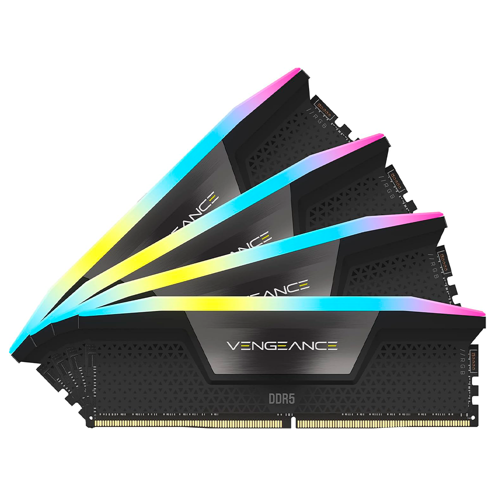 Kit Memoria RAM Corsair Vengeance RGB DDR5 / 6400MHz / 96GB (4x24GB) / Non-ECC / CL32 / XMP / CMH96GX5M4B6400C32