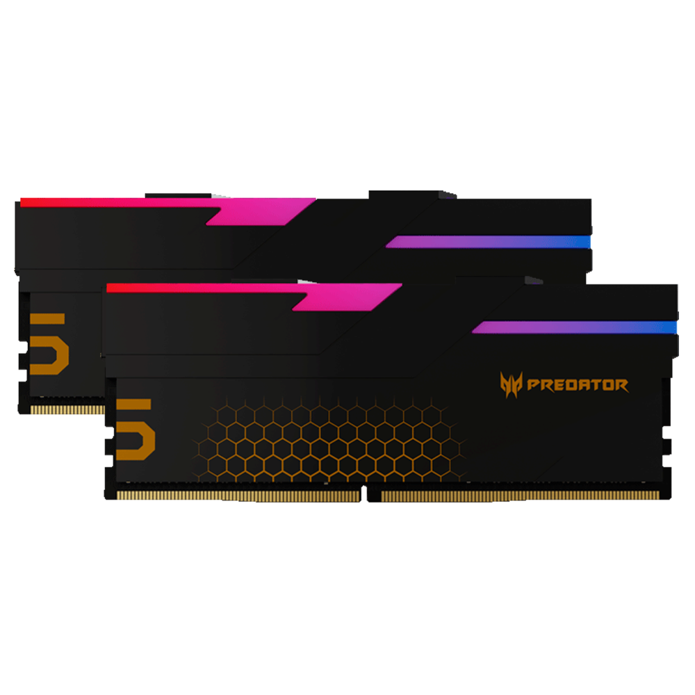 Memoria RAM Acer Predator Hermes RGB DDR5 / 7200MHz / 48GB (2x24GB) / ECC / XMP 3.0 / Black / BL.9BWWR.448 / NEWB2