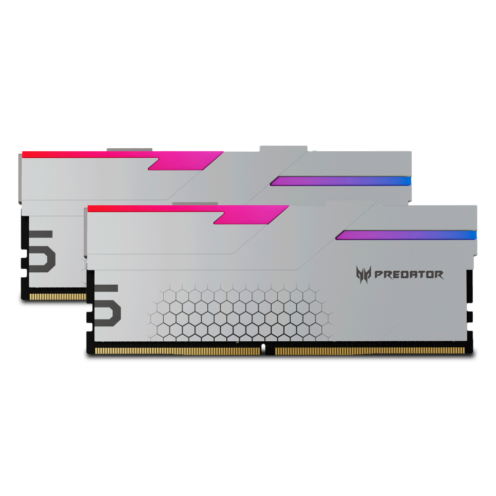 Memoria RAM Acer Predator Hermes RGB DDR5 / 7200MHz / 48GB (2x24GB) / ECC / XMP 3.0 / Silver / BL.9BWWR.449 / NEWB2