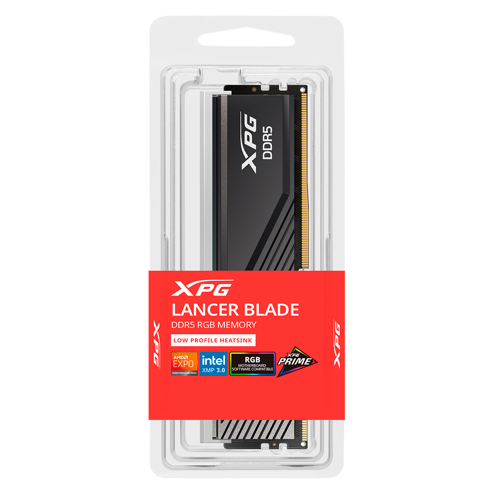 Memoria RAM XPG Lancer Blade RGB DDR5 / 6000MHz / 16GB / Non-ECC / CL48 / XMP / Negra / AX5U6000C4816G-SLABRBK