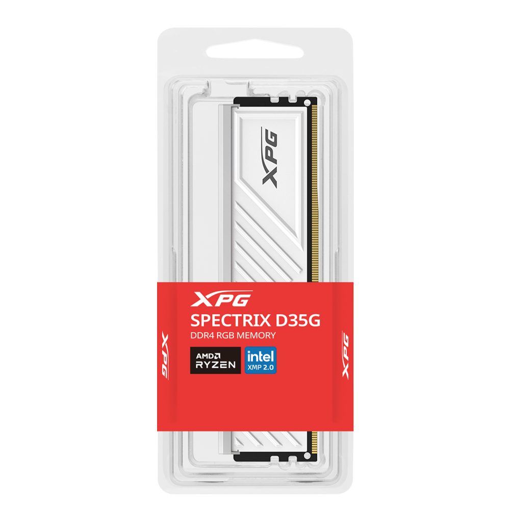 Memoria RAM XPG Spectrix D35G RGB DDR4 / 3200MHz / 16GB / Non-ECC / CL16 / XMP / White / AX4U320016G16A-SWHD35G/