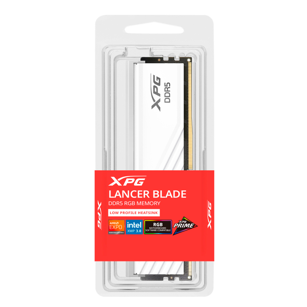 Memoria RAM XPG Lancer Blade RGB DDR5 / 6000MHz / 16GB / Non-ECC / CL48 / XMP / Blanca / AX5U6000C4816G-SLABRWH