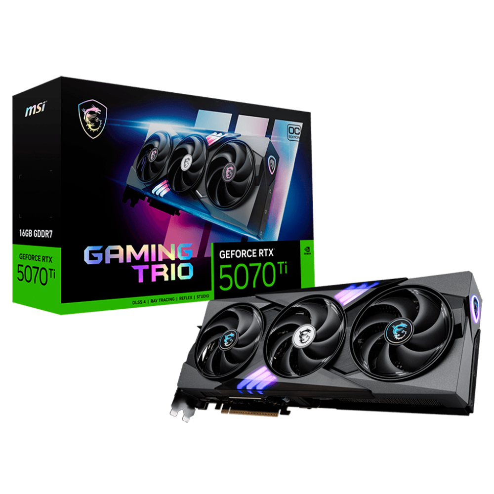 Tarjeta de Video MSI NVIDIA GeForce RTX 5070 Ti GAMING TRIO OC Edition / 16GB / 256-bit GDDR7 / PCI Express 5.0 / 912-V531-240