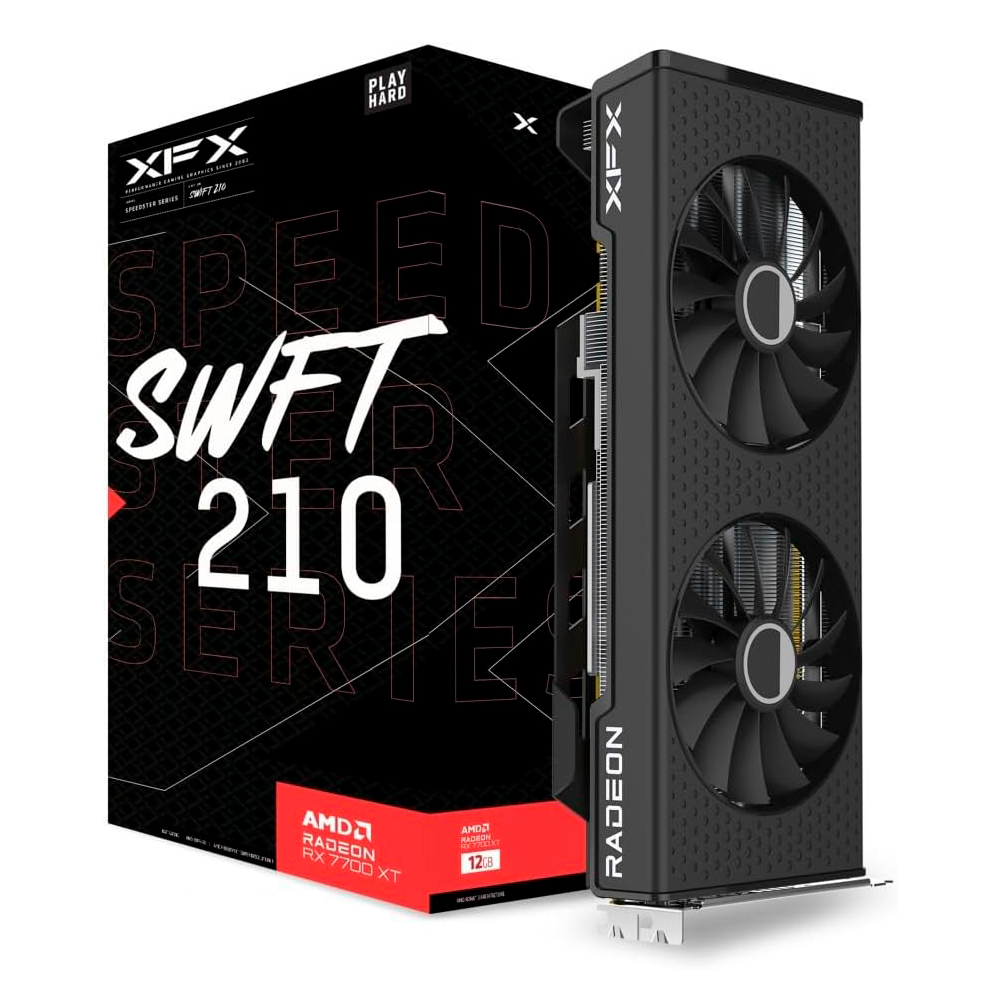 Tarjeta de Video XFX Speedster SWFT210 Radeon RX 7700XT / 12GB GDDR6 / HDMI / 3xDP / AMD RDNA 3 / RX-77TSWFTFP