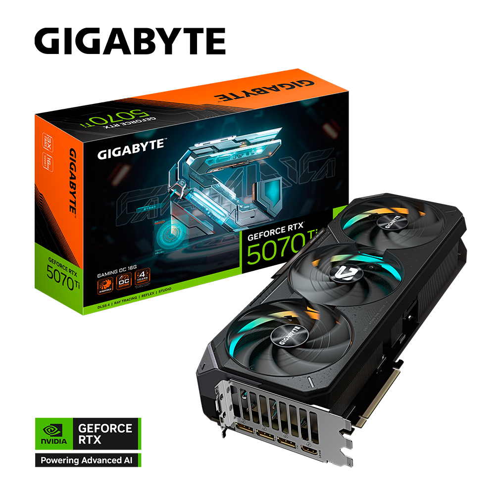 Tarjeta de Video GIGABYTE NVIDIA GeForce RTX 5070 Ti GAMING OC Edition / 16GB / 256-bit GDDR7 / PCI Express 5.0 / GV-N507TGAMING OC-16GD / RTXS50