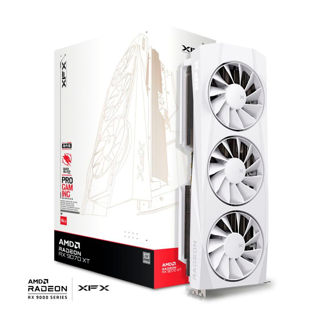 Tarjeta de video XFX RX 9070 XT QUICK SILVER / AMD Radeon / 16GB / PCIE Express 5.0 / RX-97TQICKW9