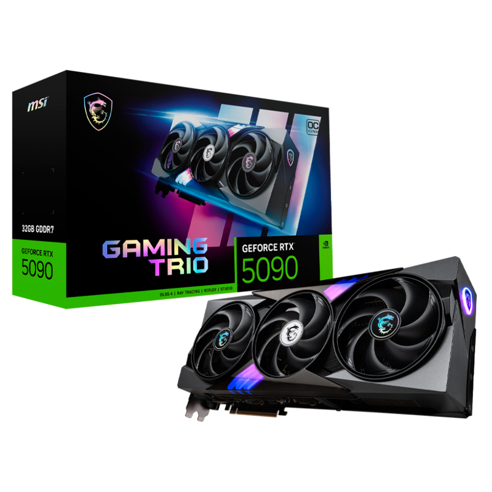 Tarjeta de Video MSI GeForce RTX 5090 32G TRIO OC / 32GB GDDR7 / 512-bit / DirectX 12 Ultimate / DisplayPort x3 / HDMI / 912-V530-024