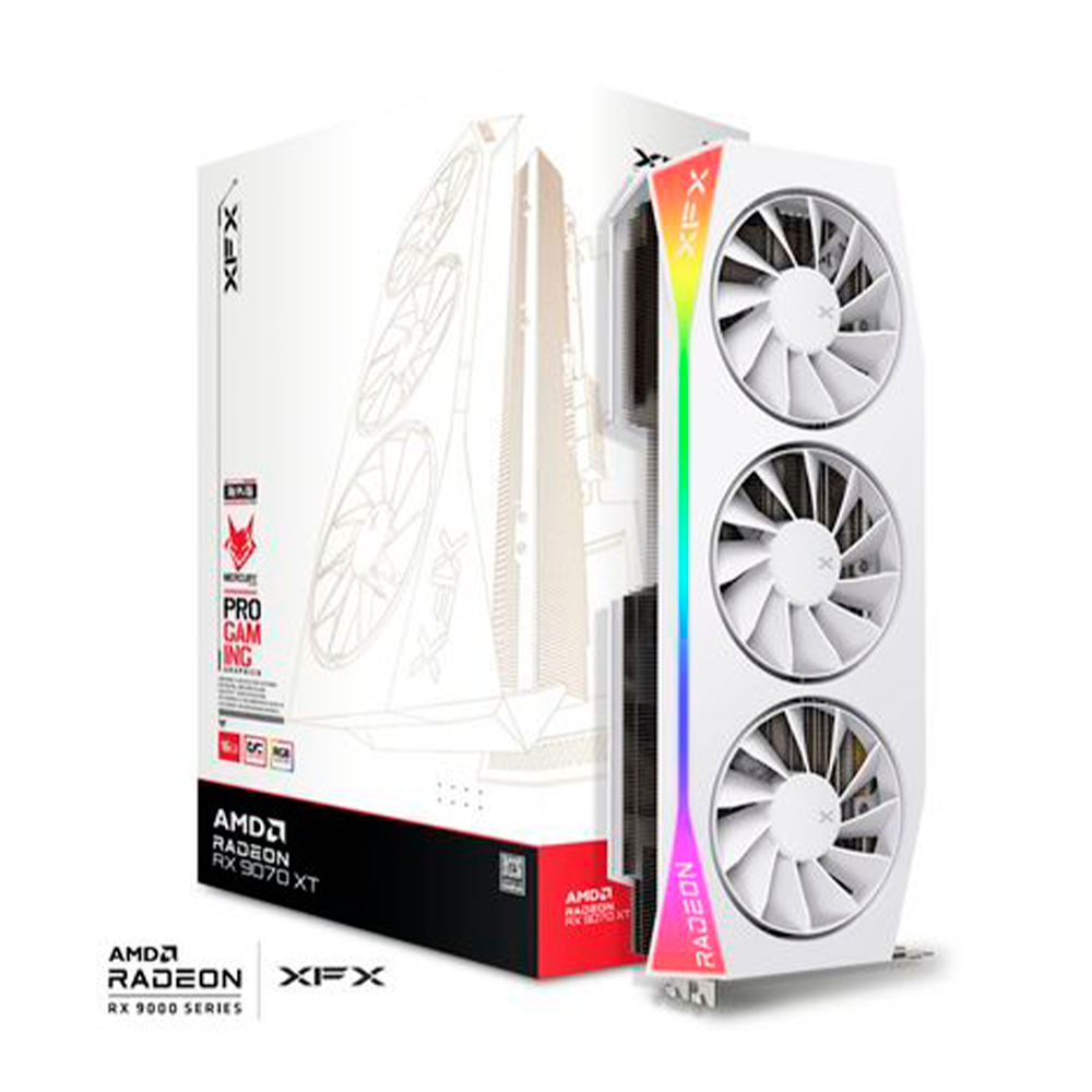 Tarjeta de Video XFX RX 9070 XT MERCURY OC Edition / AMD Radeon / 16GB / 256-bit GDDR6 / PCI Express 5.0 / RX-97TRGBBW9